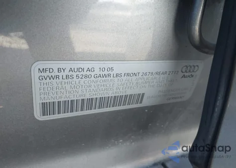 2006 Audi A6 3.2 из США, поврежденный, VIN WAUDH74F16N098854